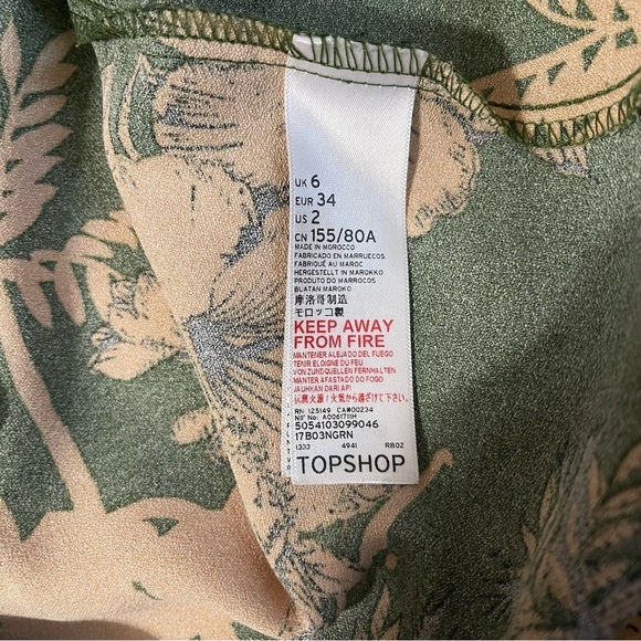Topshop Green/Beige 4 Button Tropical Blazer - Picture 9 of 10